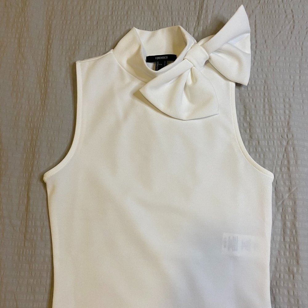 White Crop Top with Bow